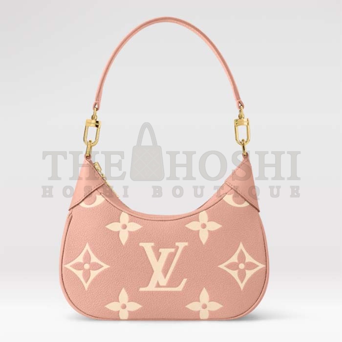 L0vis Vvtt0n LV Women Bagatelle Mini Hobo Handbag Pink Embossed Grained Cowhide Leather Master Quality