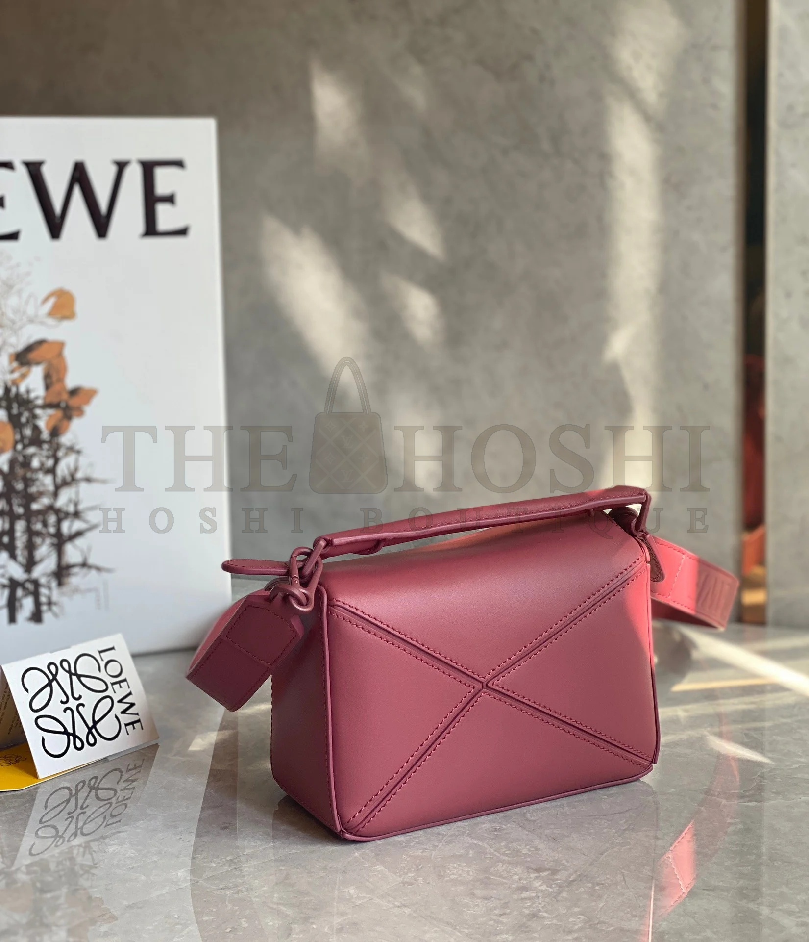 L0ew* Puzzle Mini Bag In Plumrose Satin Calfskin Master Quality