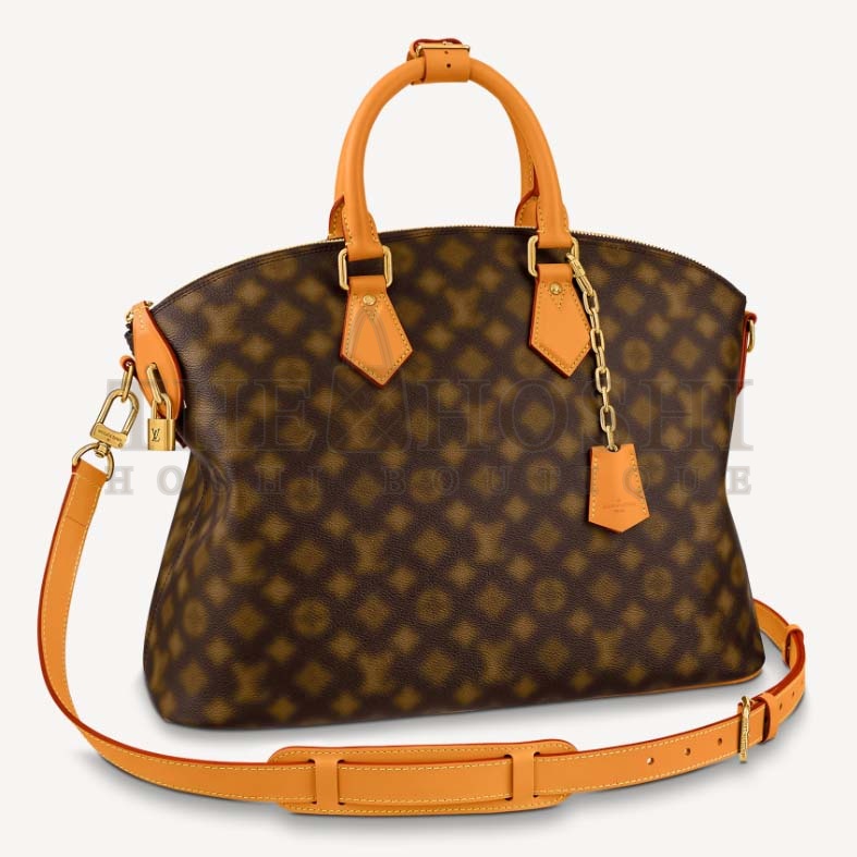 L0vis Vvtt0n LV Women Lock It Tote Blurry Monogram Coated Canvas Cowhide Leather Master Quality