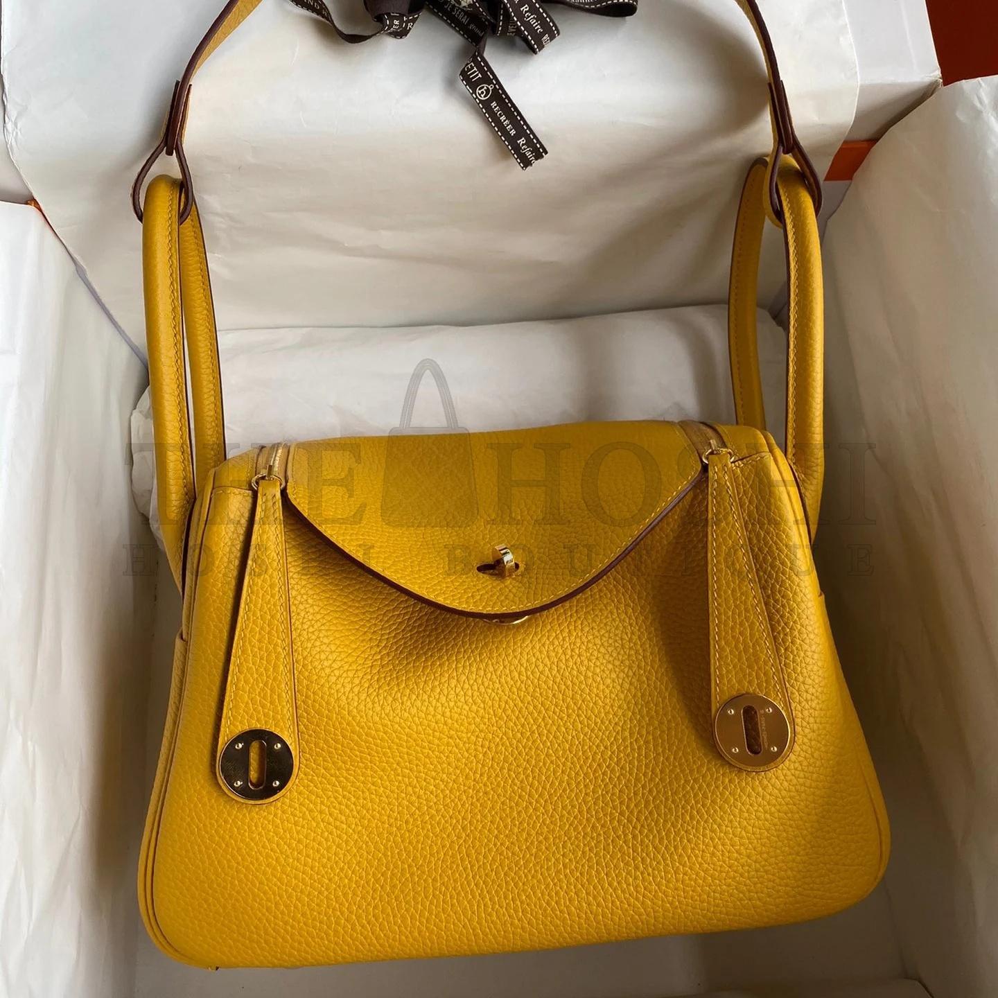 H**me5 Lindy 26 Handmade Bag In Jaune Ambre Clemence Leather Master Quality