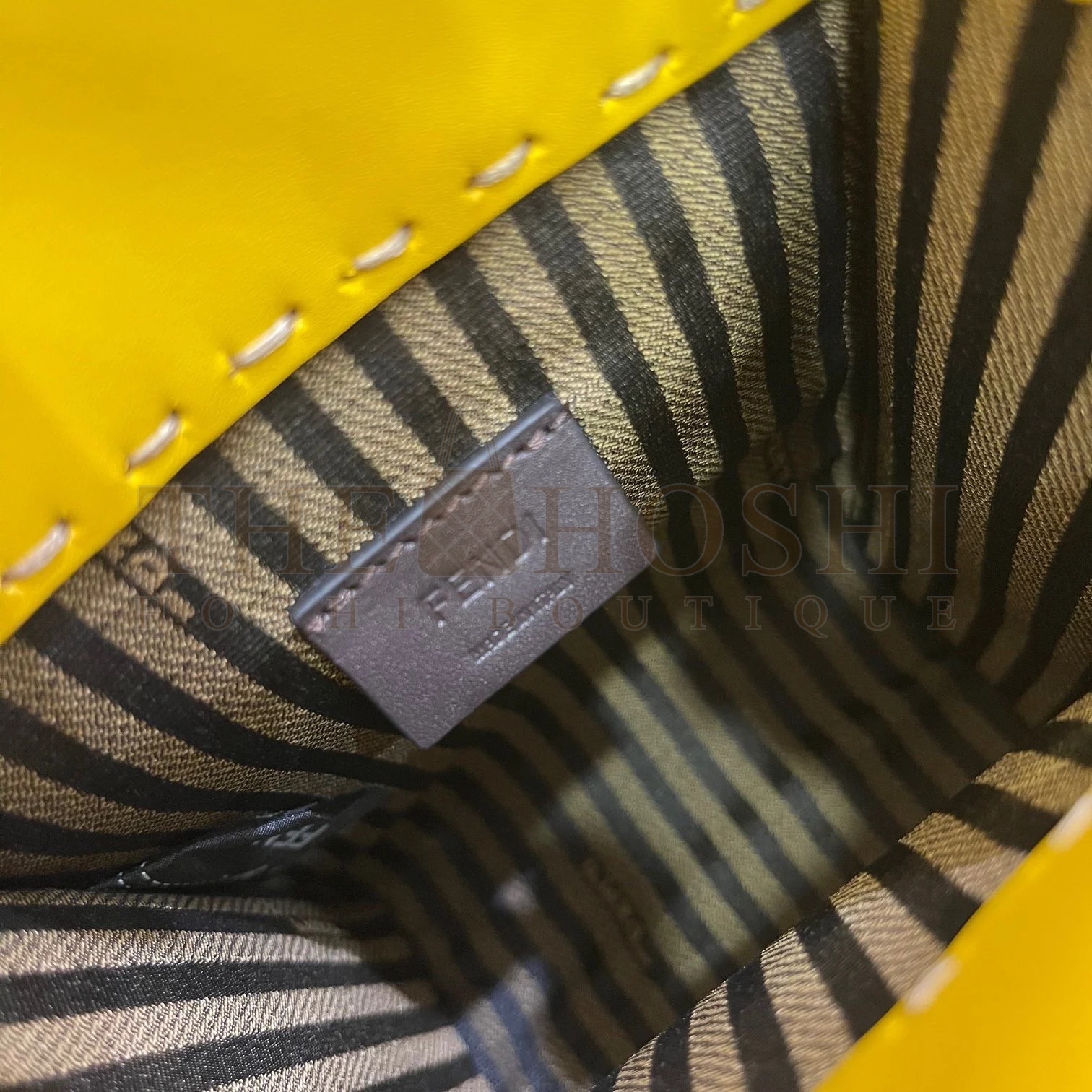 F**di Mini Sunshine Shopper Bag In Yellow Leather Master Quality