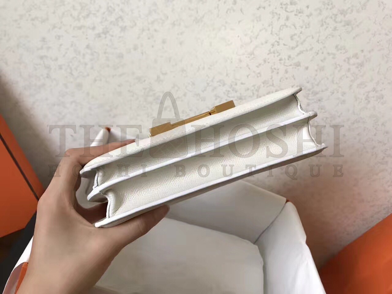 H**me5 Epsom Constance 24cm White Handmade Bag Master Quality