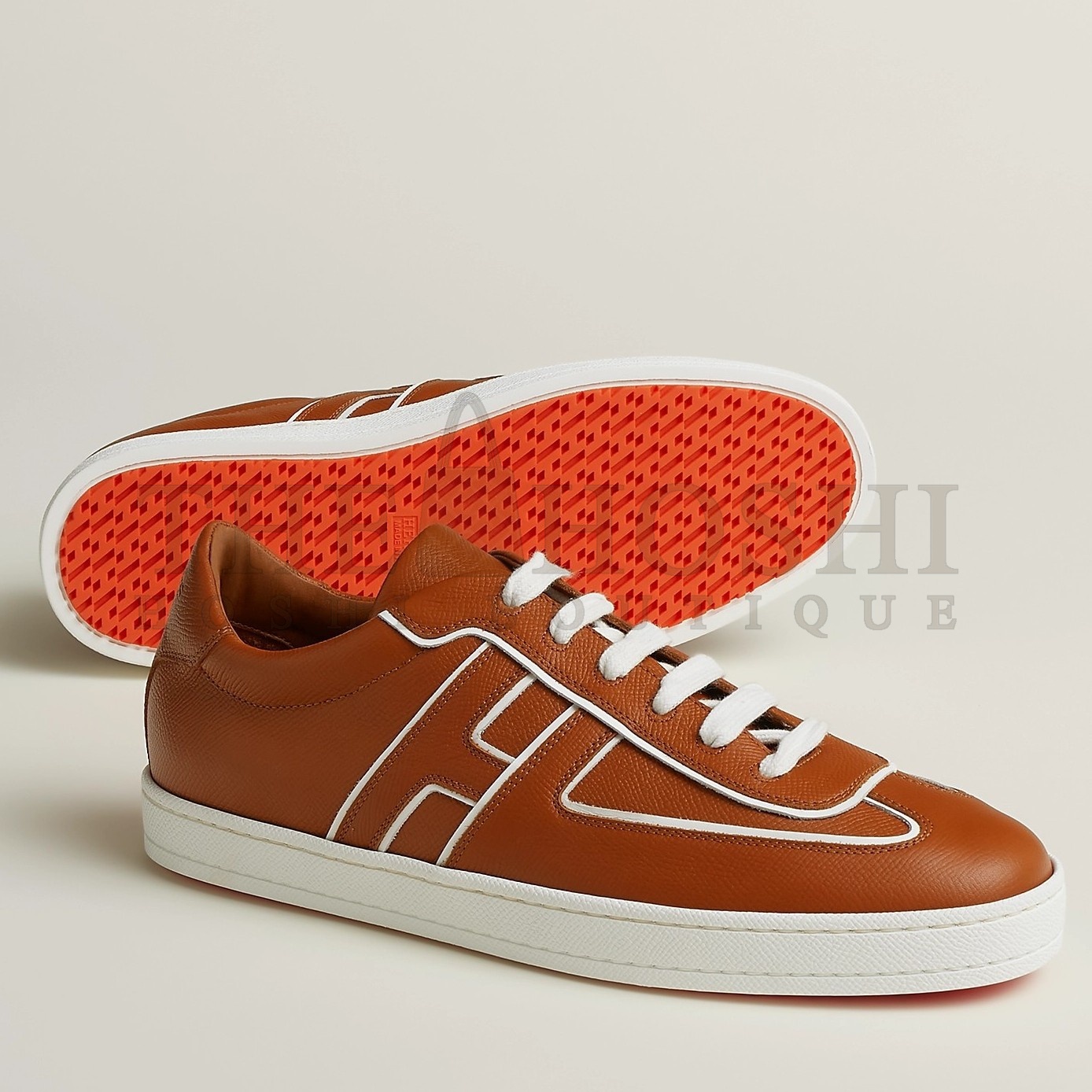 H**me5 Boomerang Sneakers In Brown Epsom Calfskin Master Quality