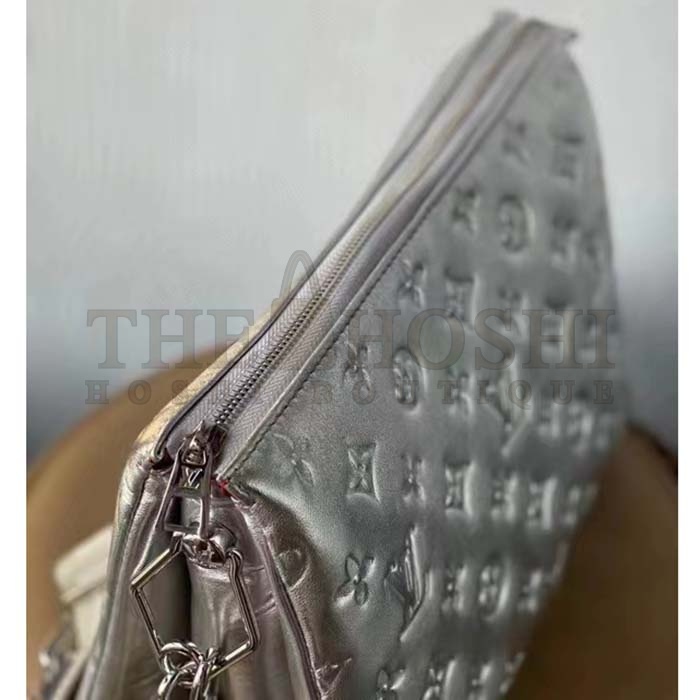 L0vis Vvtt0n LV Women Coussin PM Handbag Silver Lambskin Cowhide Lining Master Quality