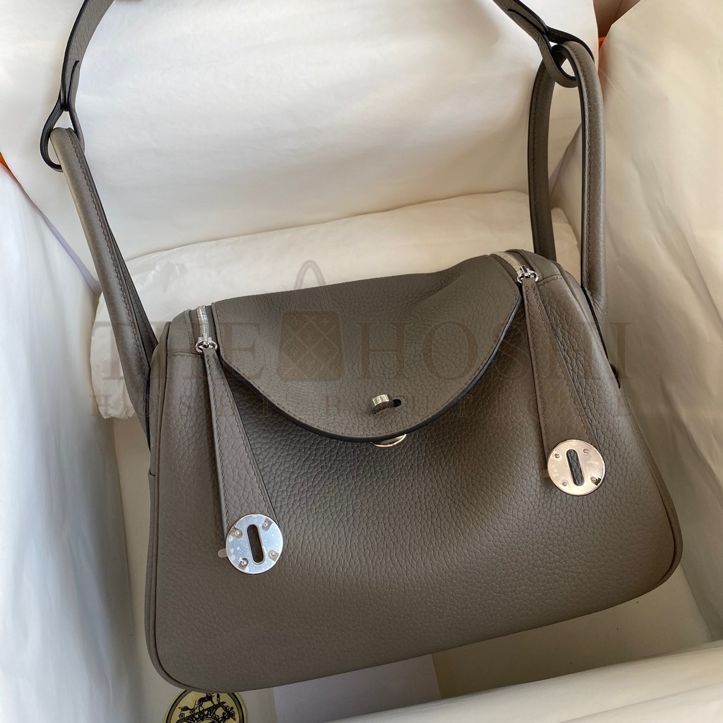 H**me5 Lindy 26 Handmade Bag In Etain Clemence Leather Master Quality