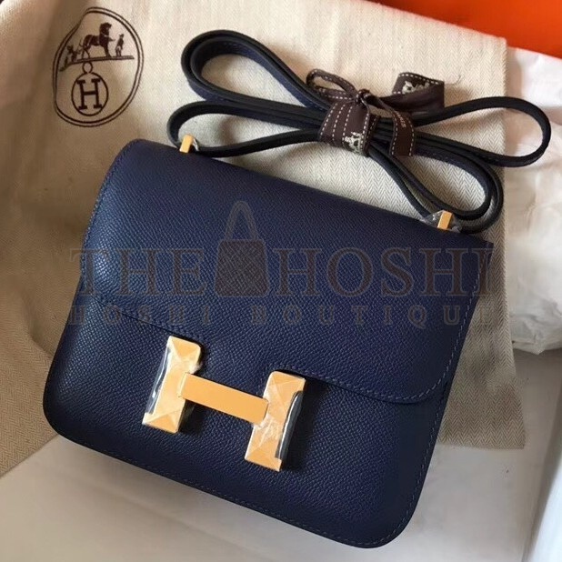 H**me5 Mini Constance 18cm Sapphire Epsom Bag Master Quality