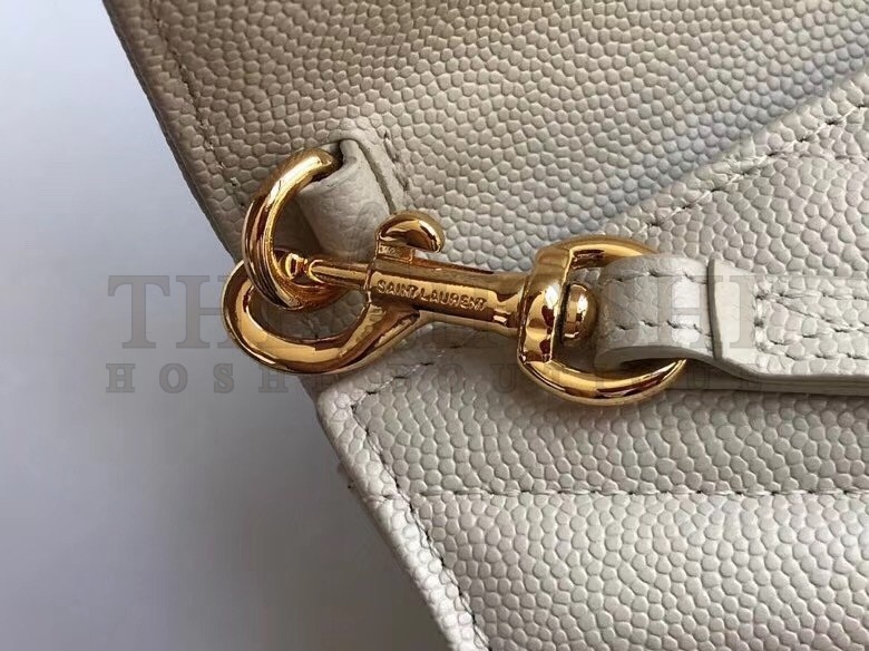 Sa1nt Lau*nt Monogram Clutch In White Grained Leather Master Quality