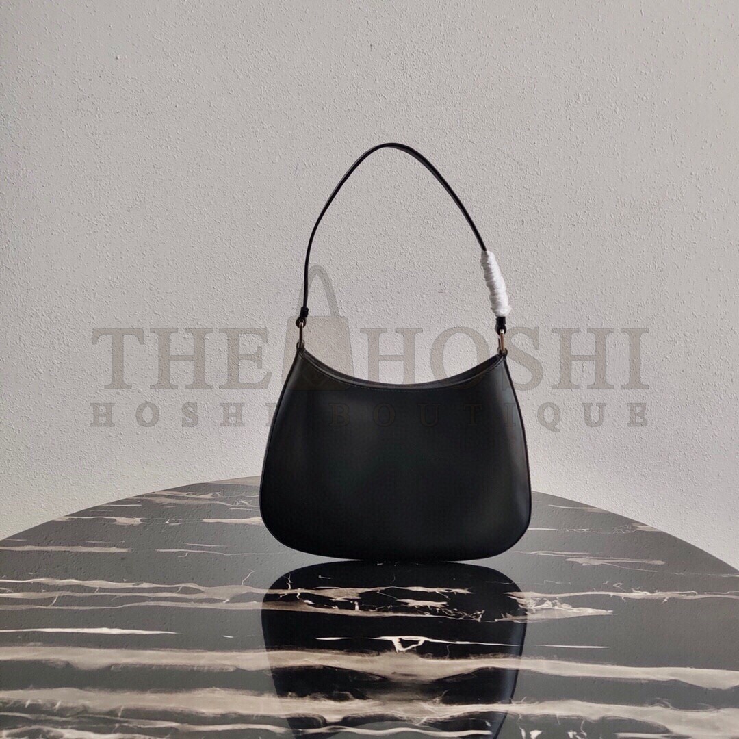 Pra*a Cleo Small Shoulder Bag In Black Brushed Leather Master Quality