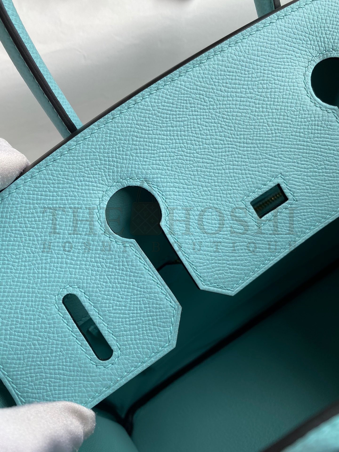 H**me5 Birkin 30 Retourne Handmade Bag In Blue Atoll Epsom Calfskin Master Quality