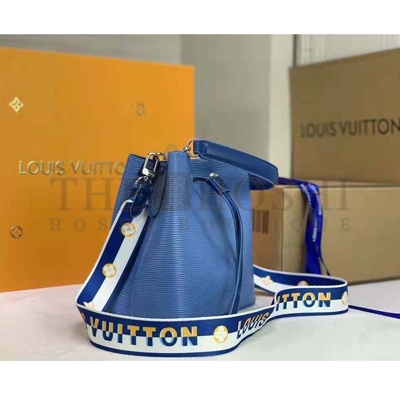 L0vis Vvtt0n LV Women NéoNoé BB Bucket Bag Blue Epi Grained Cowhide Master Quality