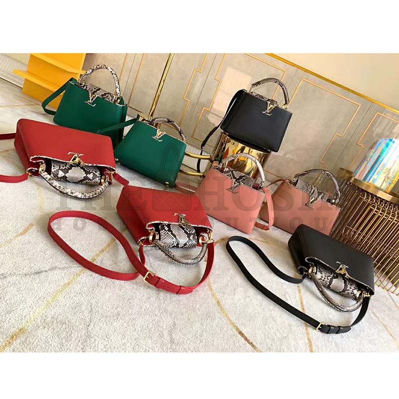 L0vis Vvtt0n LV Women Capucines Mini Handbag Jewel-Tone Taurillon Master Quality