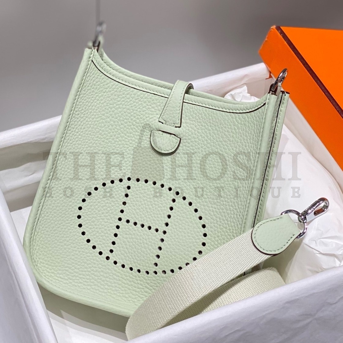 H**me5 Evelyne III TPM Bag In Vert Fizz Clemence Leather Master Quality
