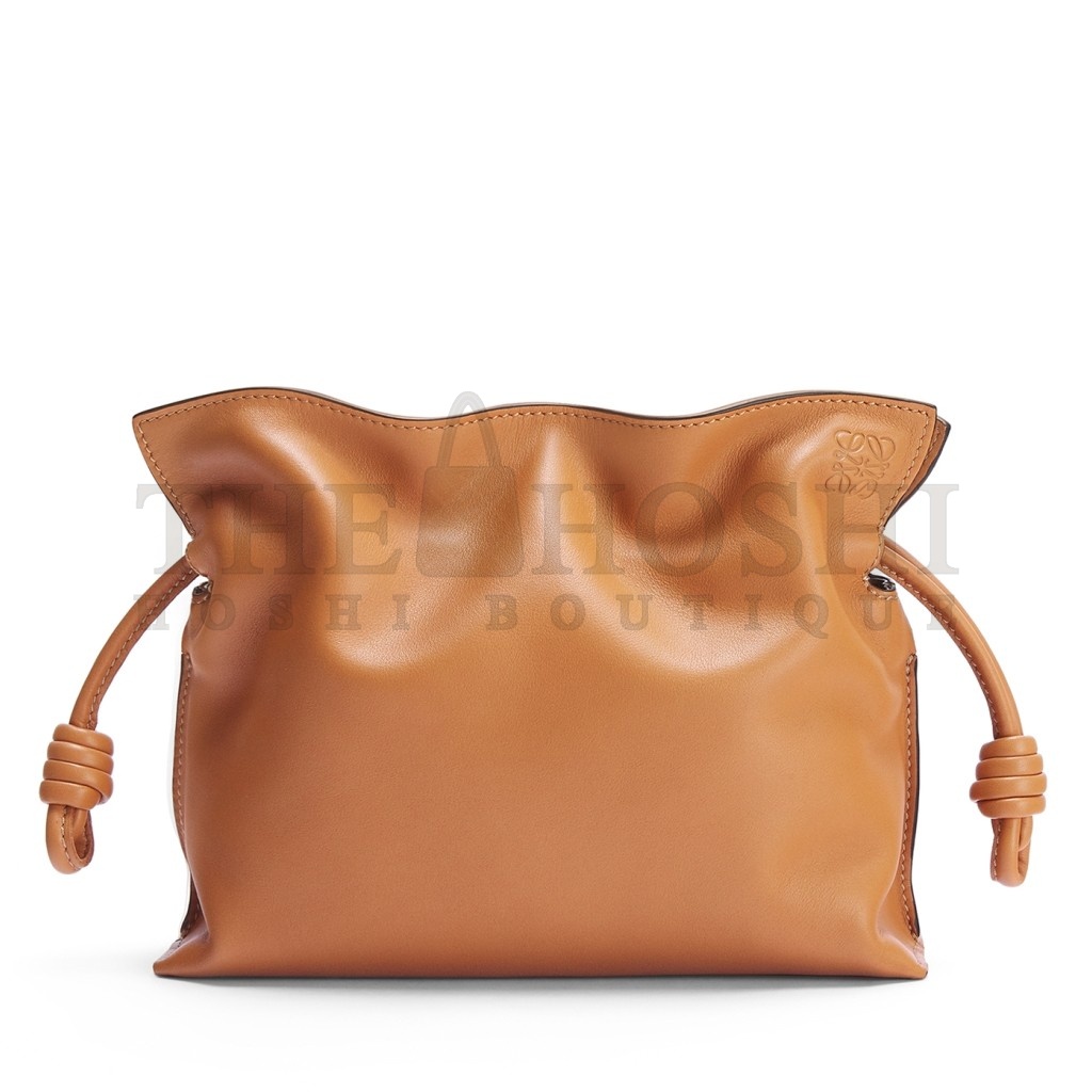 L0ew* Mini Flamenco Clutch Bag In Brown Calfskin Master Quality