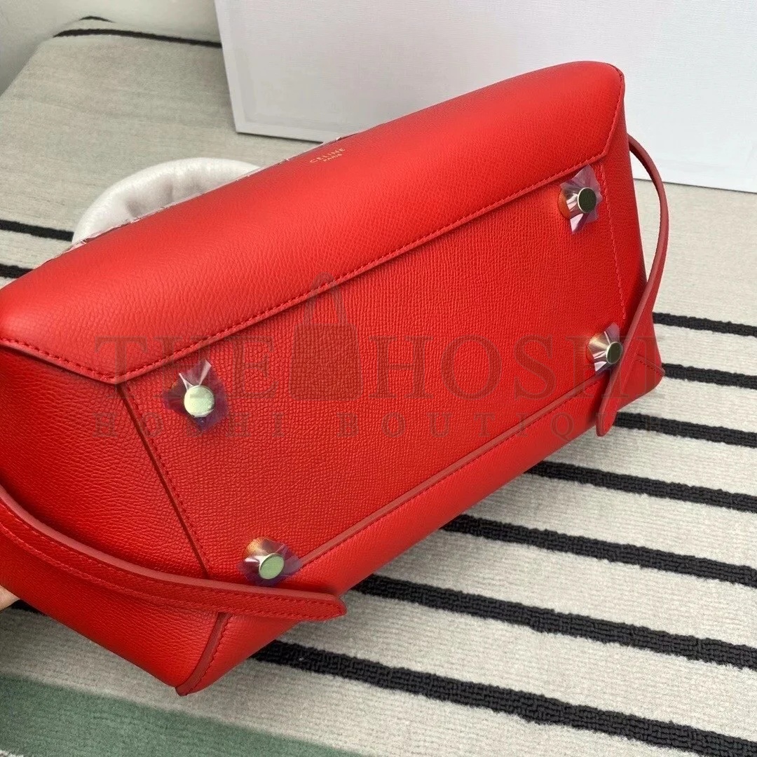 Ce1i*e Belt Mini Bag In Red Grained Calfskin Master Quality
