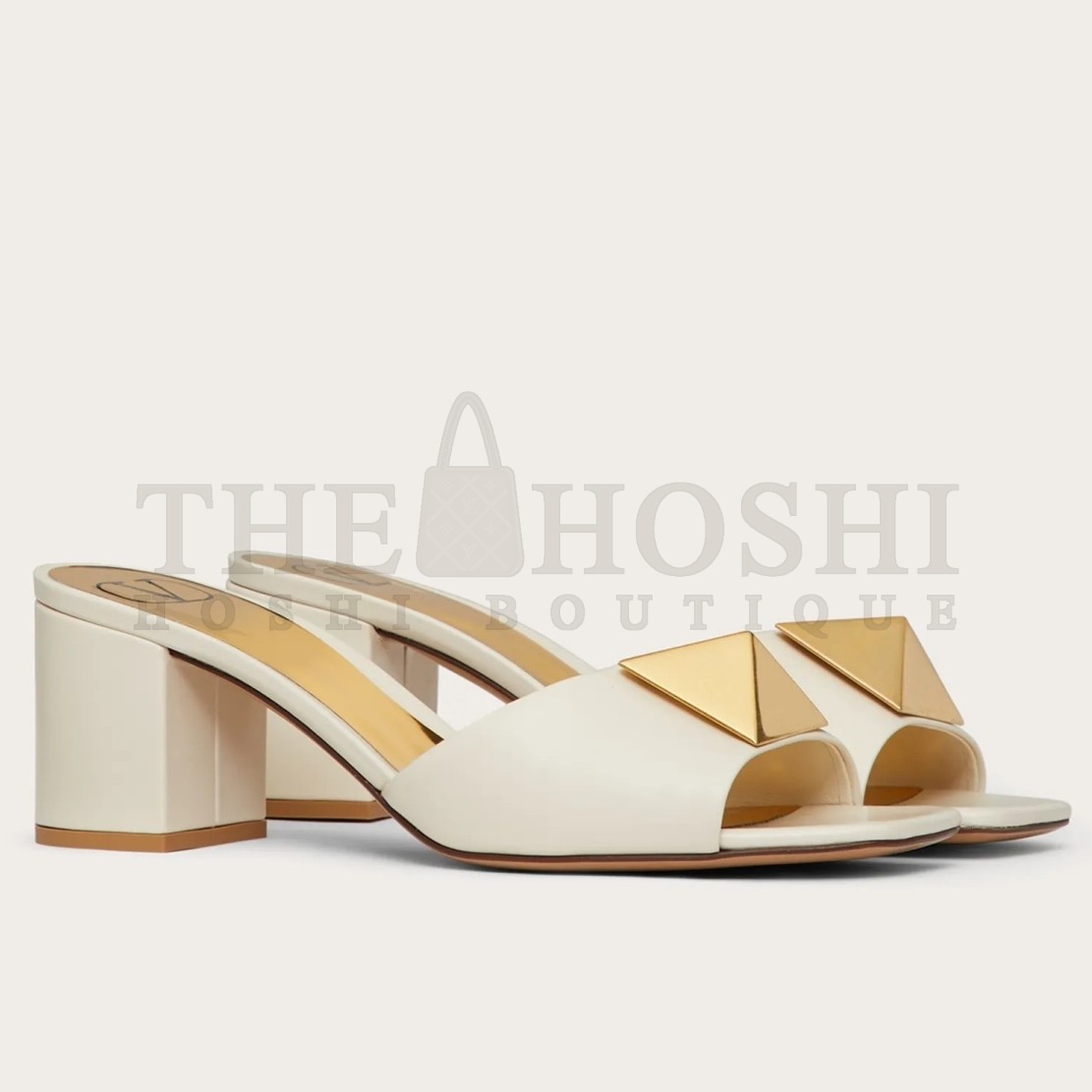 Va1e*ntin0 One Stud Slide Sandals 60mm In White Calfskin Master Quality