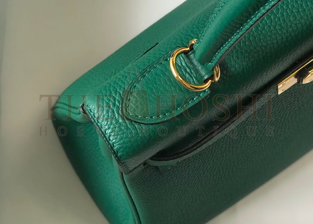 H**me5 Kelly 25cm Retourne Bag in Malachite Clemence Leather GHW Master Quality
