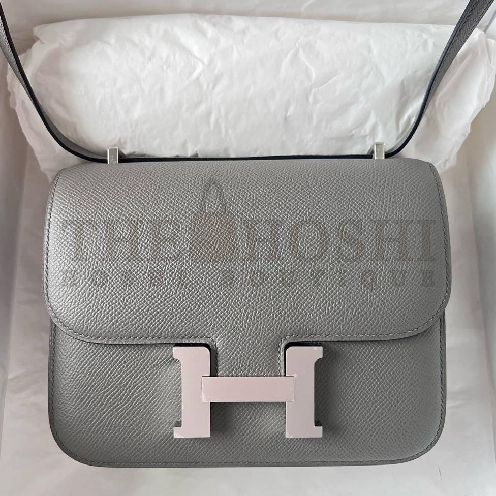 H**me5 Constance 18 Handmade Bag In Gris Meyer Epsom Calfskin Master Quality