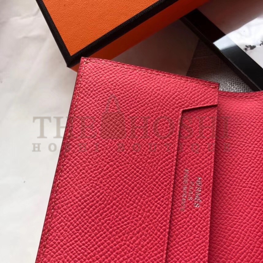 H**me5 Bearn Mini Wallet In Rose Lipstick Epsom Leather Master Quality