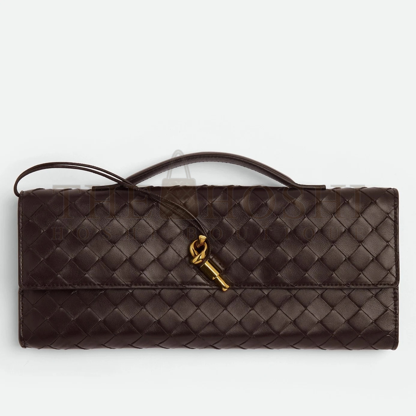 B0tt*ga Ven*ta Andiamo Clutch with Handle in Fondant Intrecciato Lambskin Master Quality