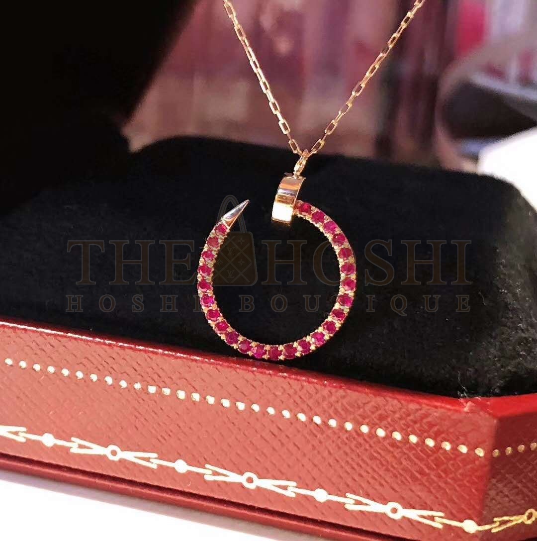 Ca*t1er Juste un Clou Necklace with Pink D1am0nds Master Quality