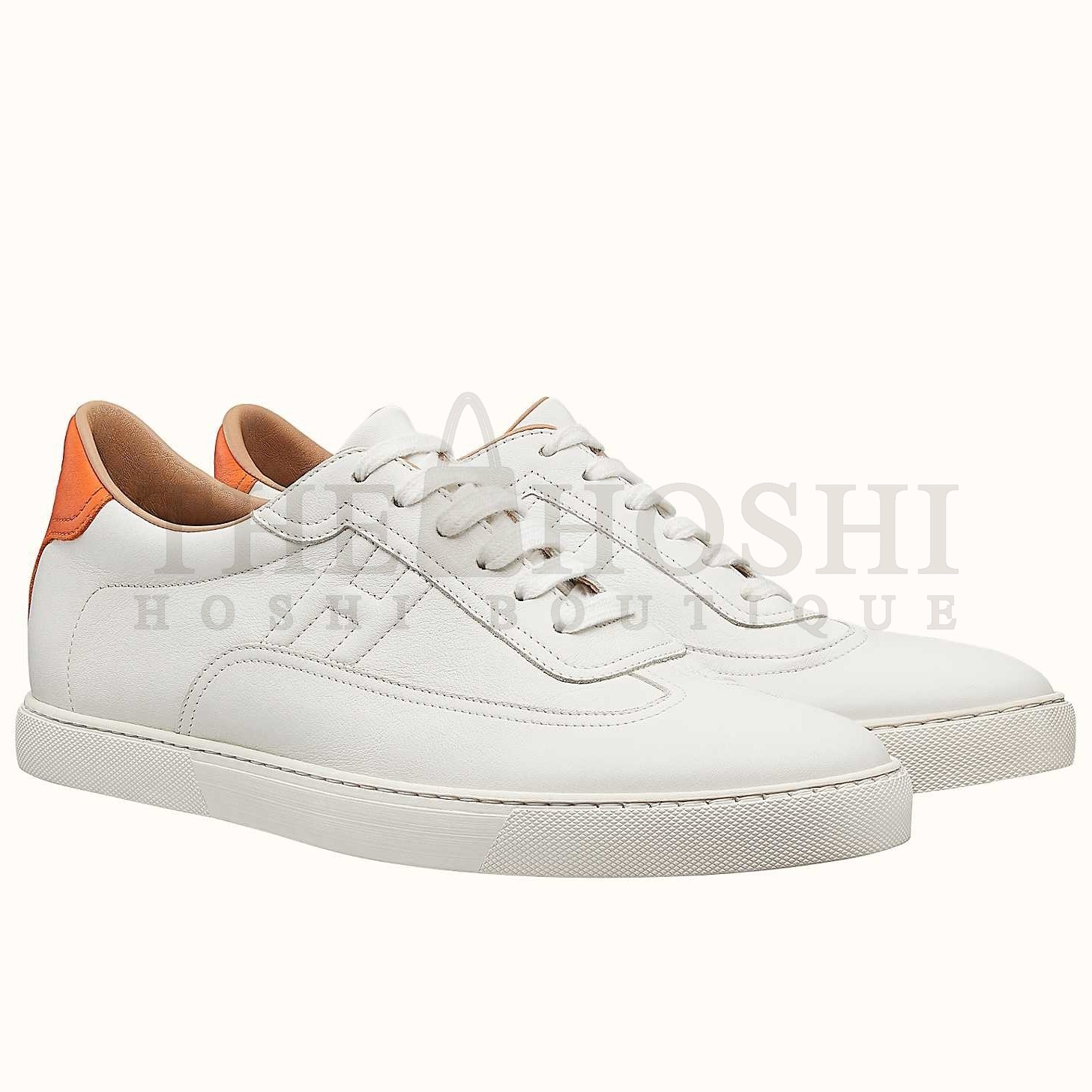 H**me5 Quicker Sneakers In White/Orange Calfskin Master Quality