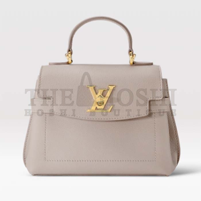 L0vis Vvtt0n LV Women Lockme Ever Mini Handbag Greige Grained Calf Leather Master Quality