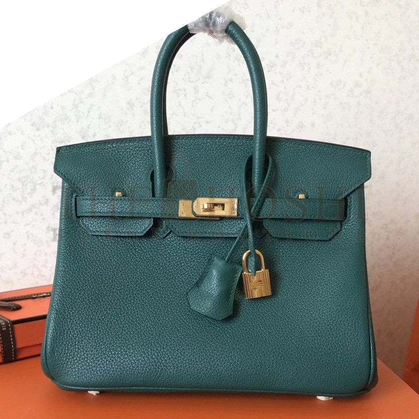 H**me5 Malachite Birkin 25cm Clemence Handmade Bag Master Quality
