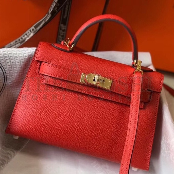 H**me5 Kelly Mini II Bag In Rouge Casaque Epsom Leather Master Quality