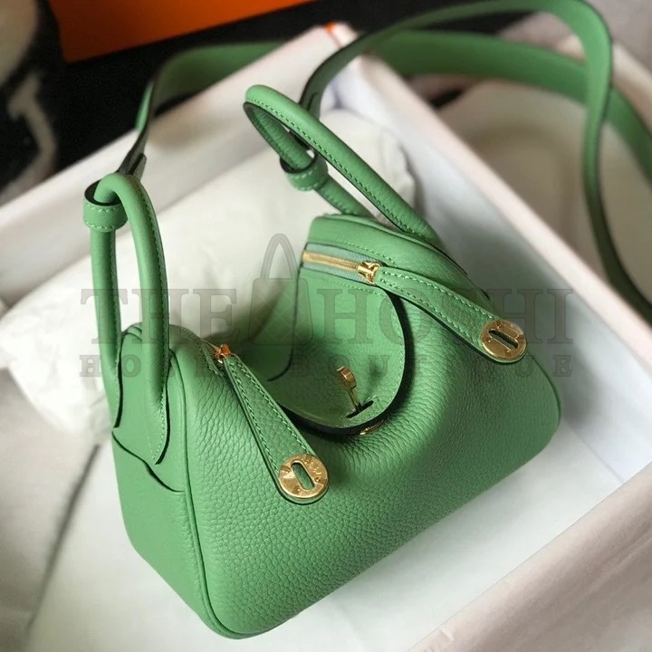 H**me5 Lindy Mini Bag In Vert Criquet Clemence Leather GHW Master Quality