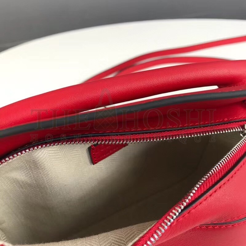 L0ew* Mini Puzzle Bag In Red Calfskin Leather Master Quality