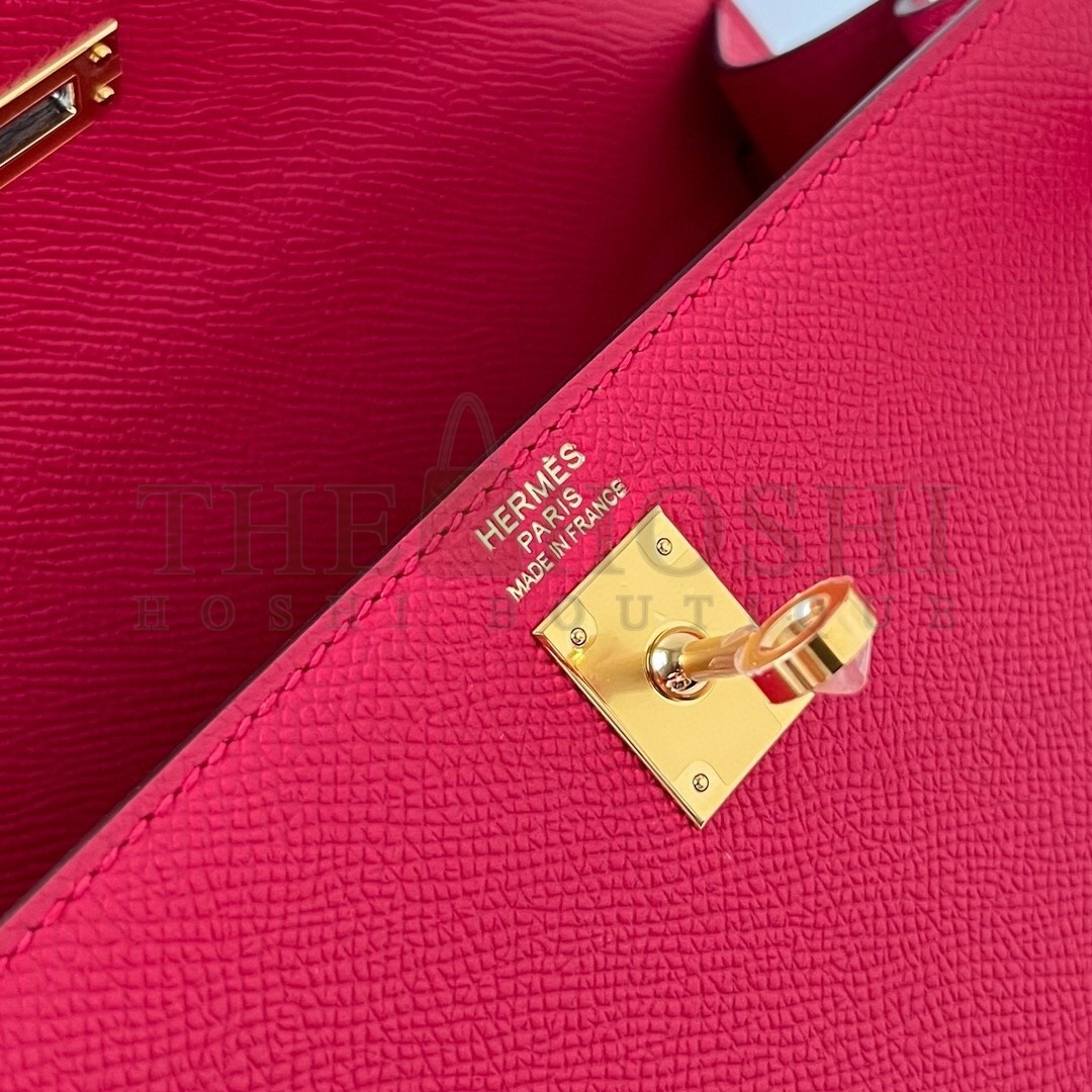 H**me5 Kelly Sellier 28 Handmade Bag In Rose Extreme Epsom Calfskin Master Quality