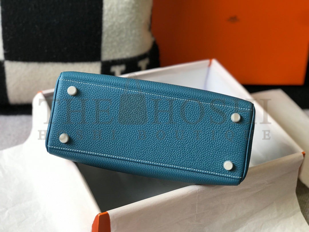 H**me5 Kelly 32cm Retourne Bag in Blue Jean Clemence Leather GHW Master Quality