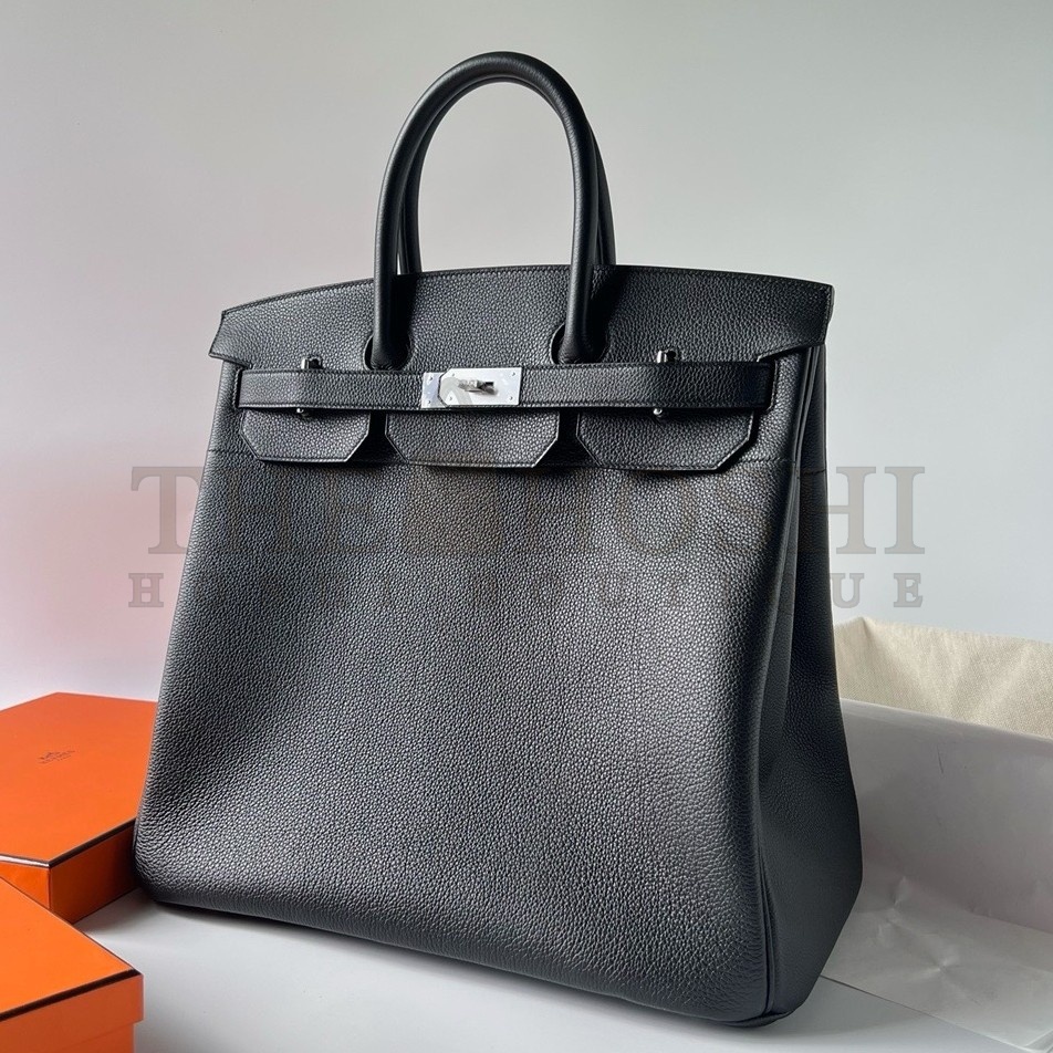 H**me5 HAC Birkin 40 Handmade Bag in Black Clemence Leather Master Quality