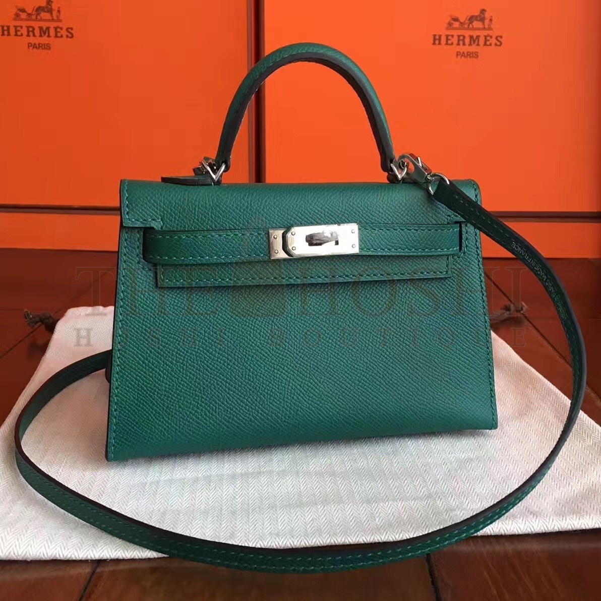 H**me5 Malachite Epsom Kelly Mini II Handmade Bag Master Quality