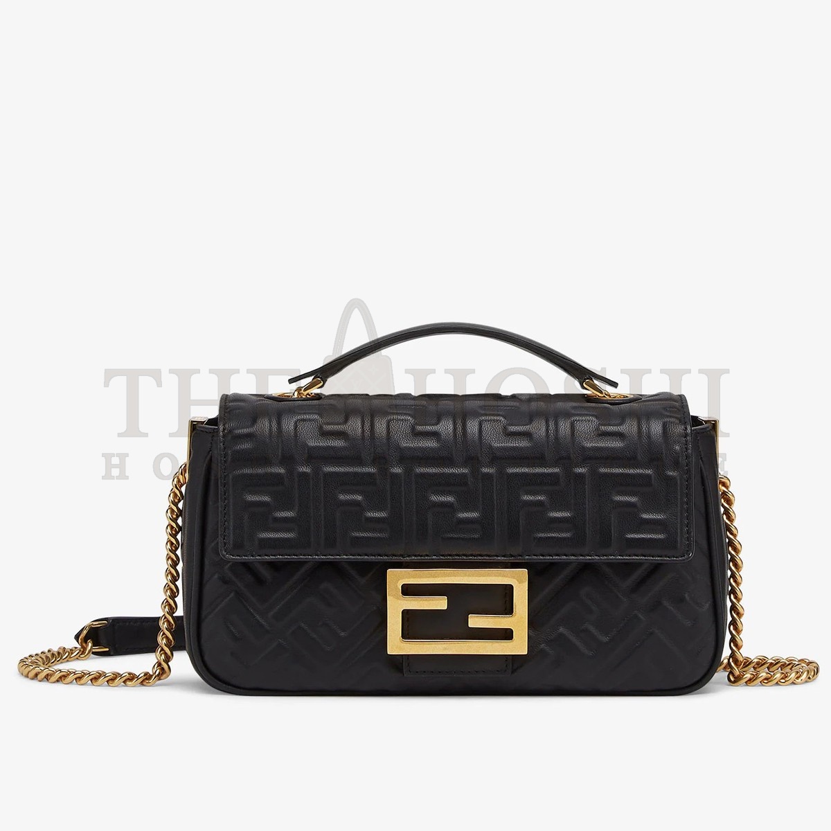 F**di Baguette Chain Midi Bag In Black Nappa Leather Master Quality