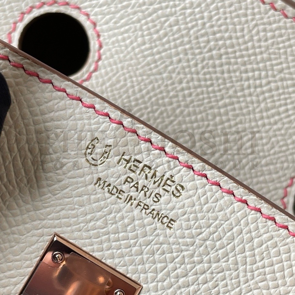 H**me5 HSS Birkin 25 Sellier Bag in Craie and Rose Confetti Epsom Calfskin Master Quality
