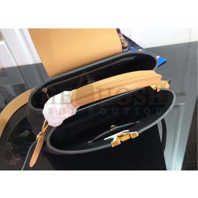 L0vis Vvtt0n LV Women Capucines MM Handbag Black Gold Arizona Taurillon Leather Master Quality