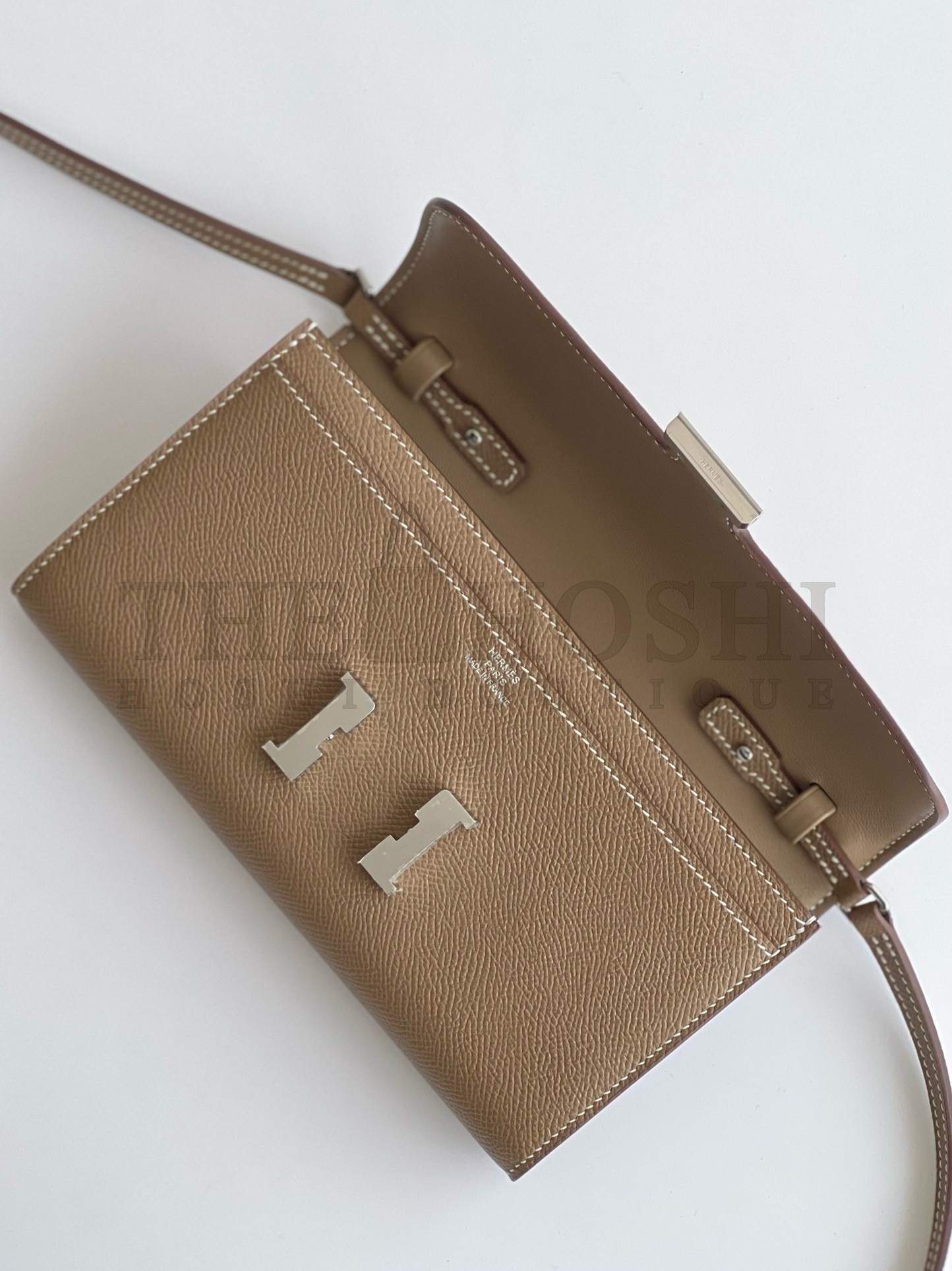H**me5 Constance To Go Wallet in Taupe Epsom Calfskin Master Quality