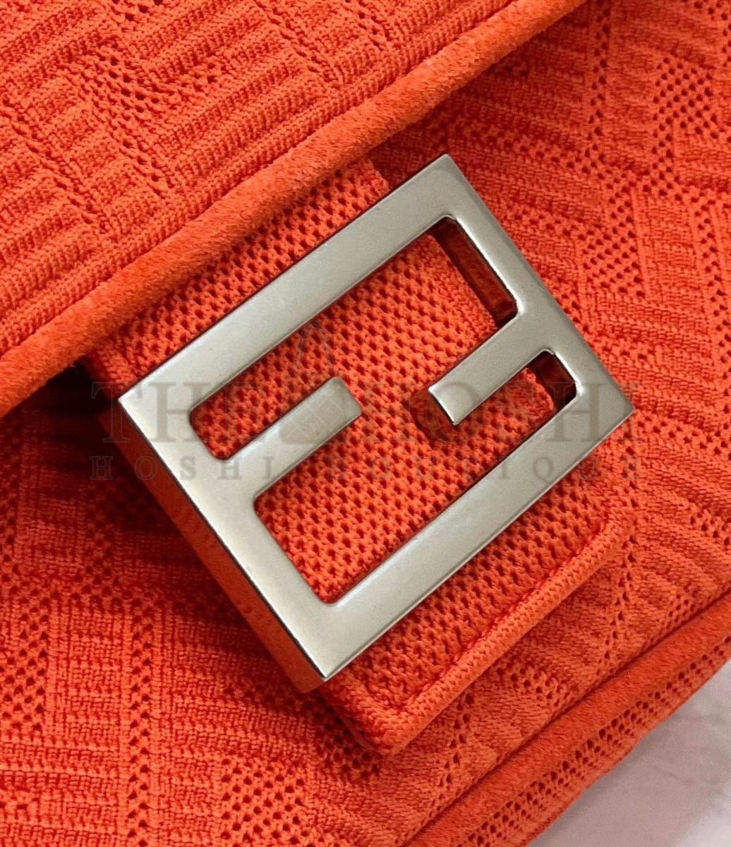 F**di Baguette Chain Midi Bag In Piment FF Fabric Master Quality