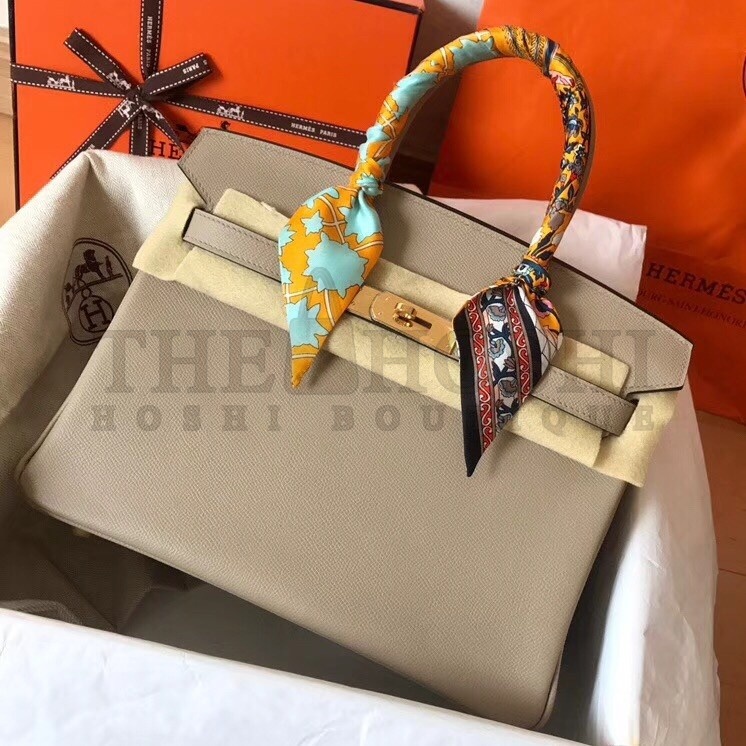 H**me5 Tourterelle Birkin 30cm Epsom Handmade Bag Master Quality