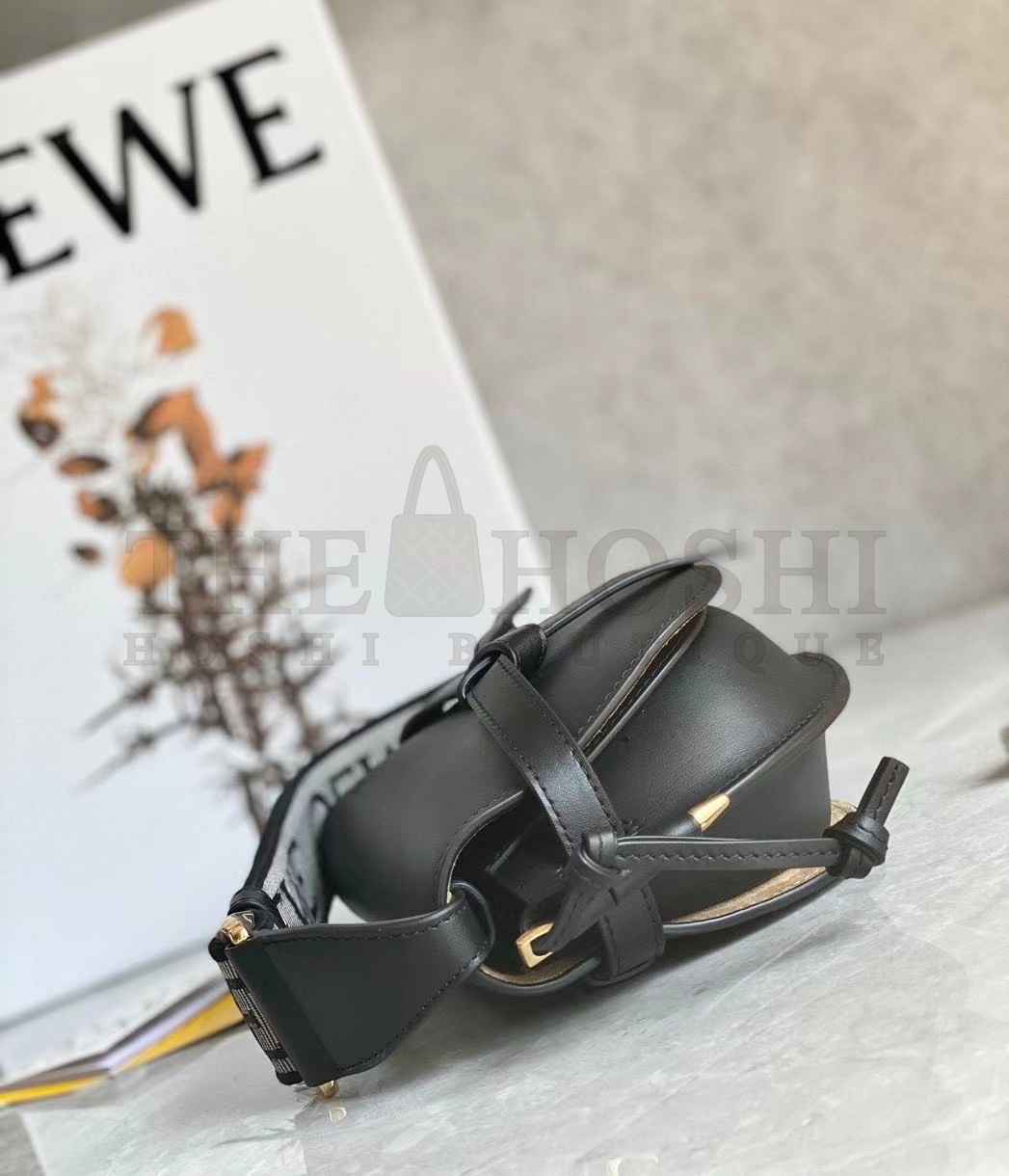 L0ew* Gate Dual Mini Bag In Black Calfskin Master Quality