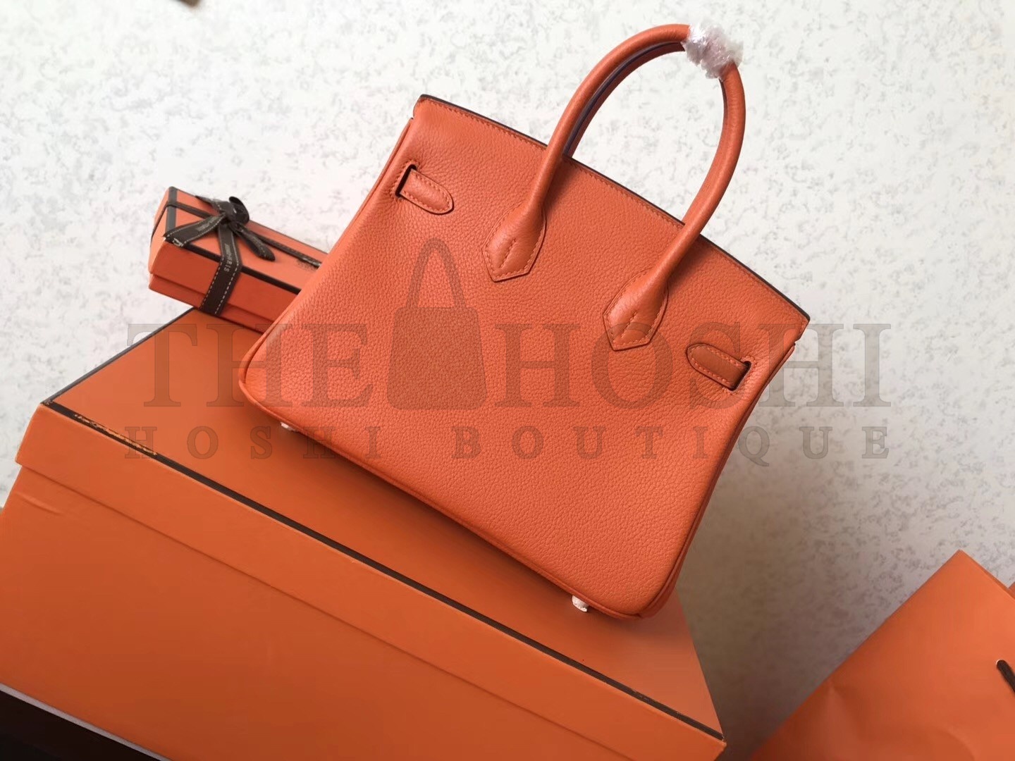 H**me5 Orange Birkin 25cm Clemence Handmade Bag Master Quality