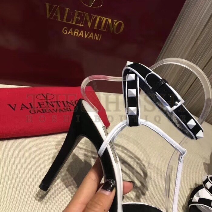 Va1e*ntin0 Garavani Black Free Rockstud 105mm Sandals Master Quality