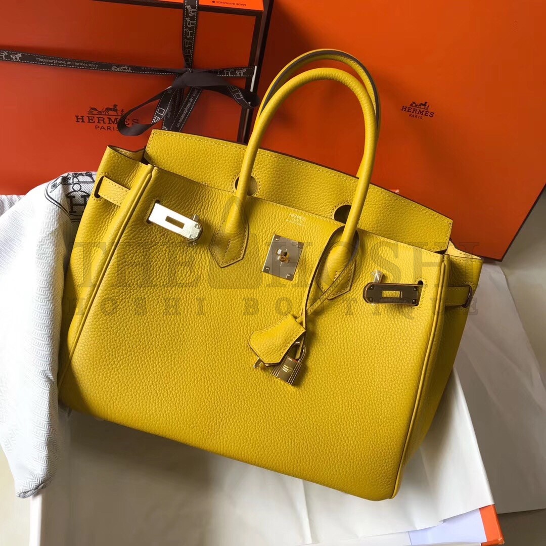 H**me5 Yellow Clemence Birkin 30cm Bag Master Quality