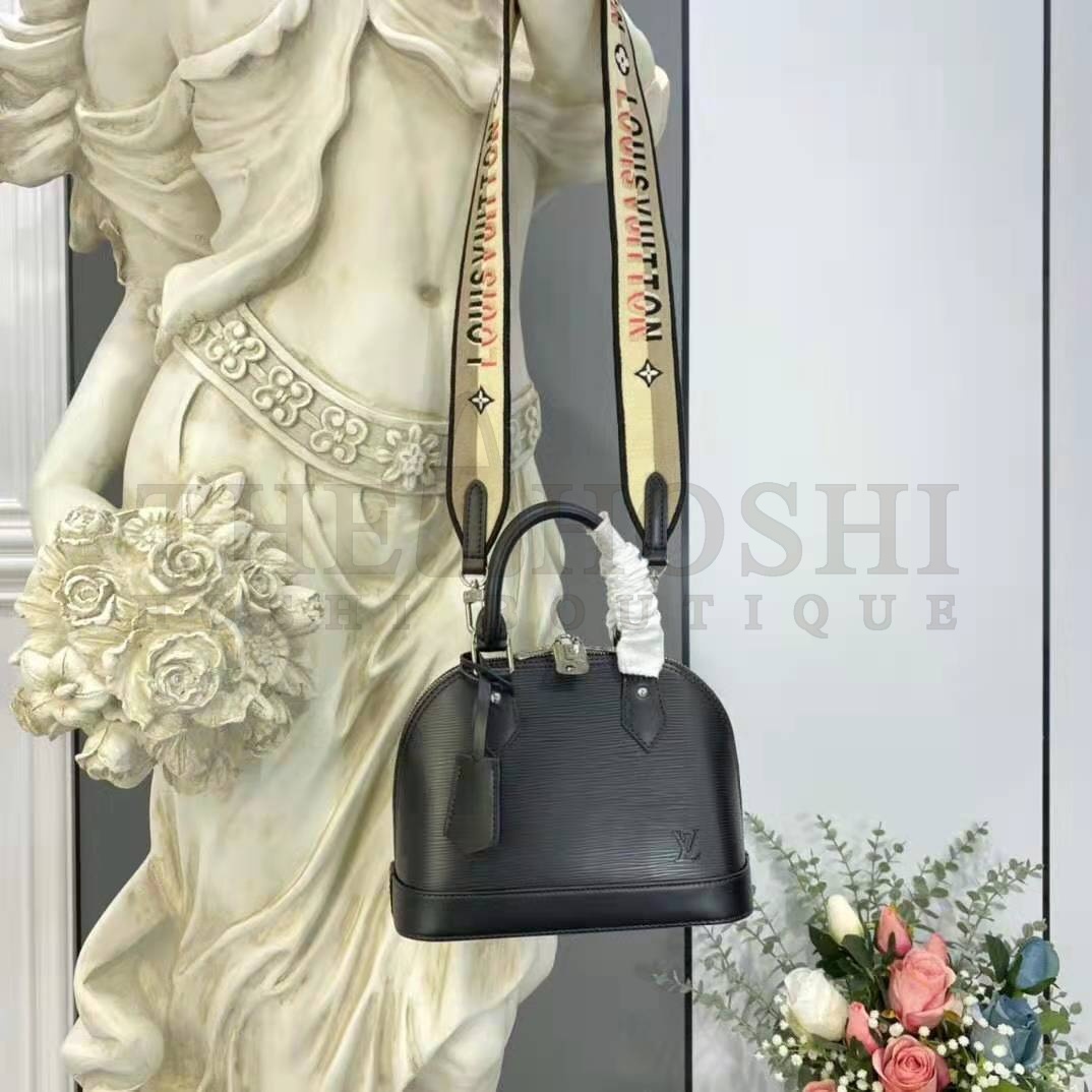 L0vis Vvtt0n LV Women Alma BB Handbag Black Epi Grained Cowhide Leather Master Quality