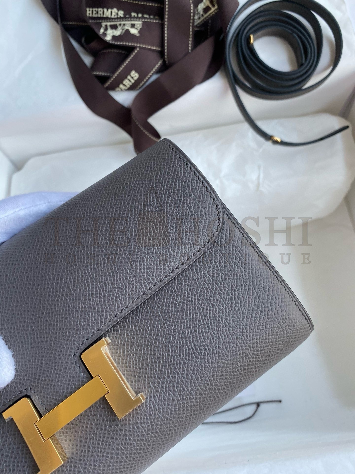 H**me5 Constance To Go Wallet in Etain Epsom Calfskin Master Quality