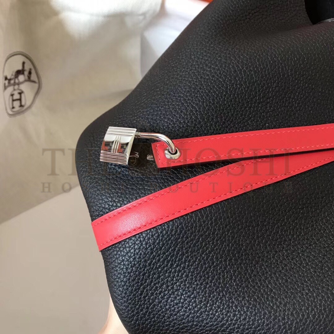 H**me5 Bicolor Picotin Lock MM 22cm Black Bag Master Quality