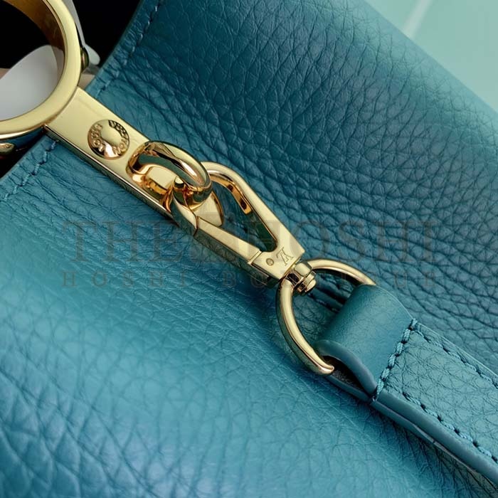 L0vis Vvtt0n LV Women Capucines Mini Handbag Green Taurillon Cowhide Leather Master Quality