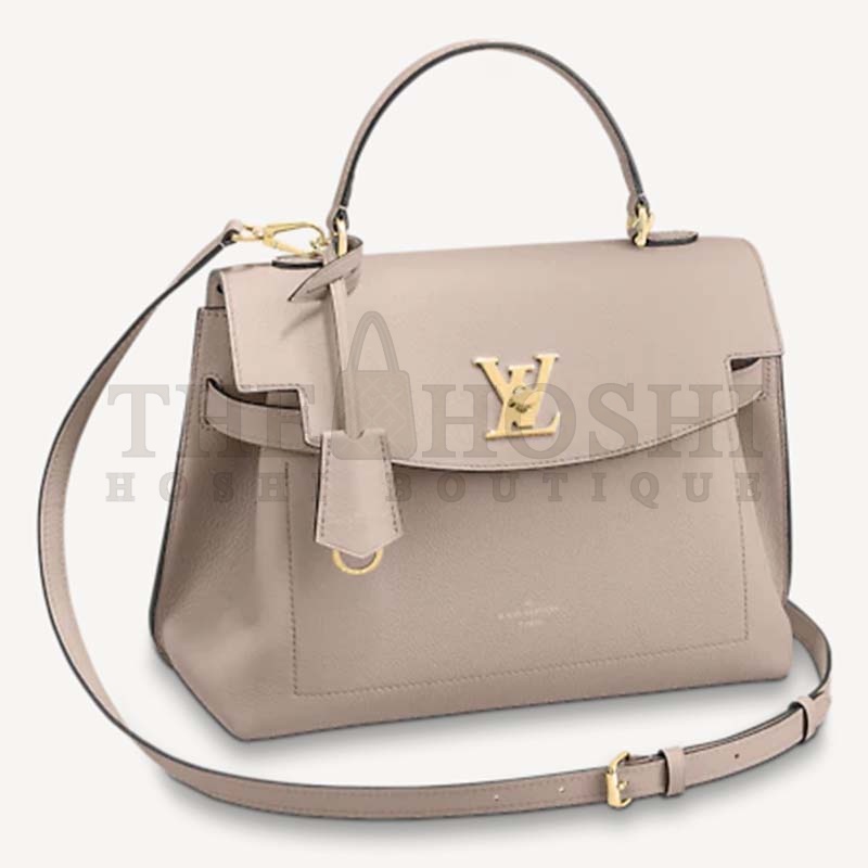 L0vis Vvtt0n LV Women Lockme Ever MM Handbag Beige Soft Grained Calfskin Master Quality
