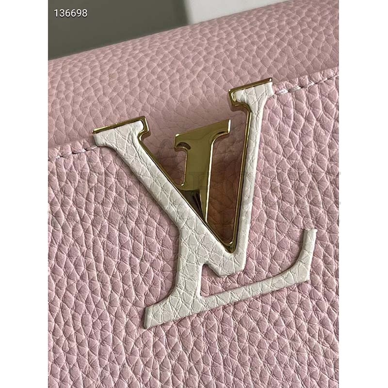 L0vis Vvtt0n LV Women Capucines MM Handbag Pink Taurillon Leather Canvas Master Quality